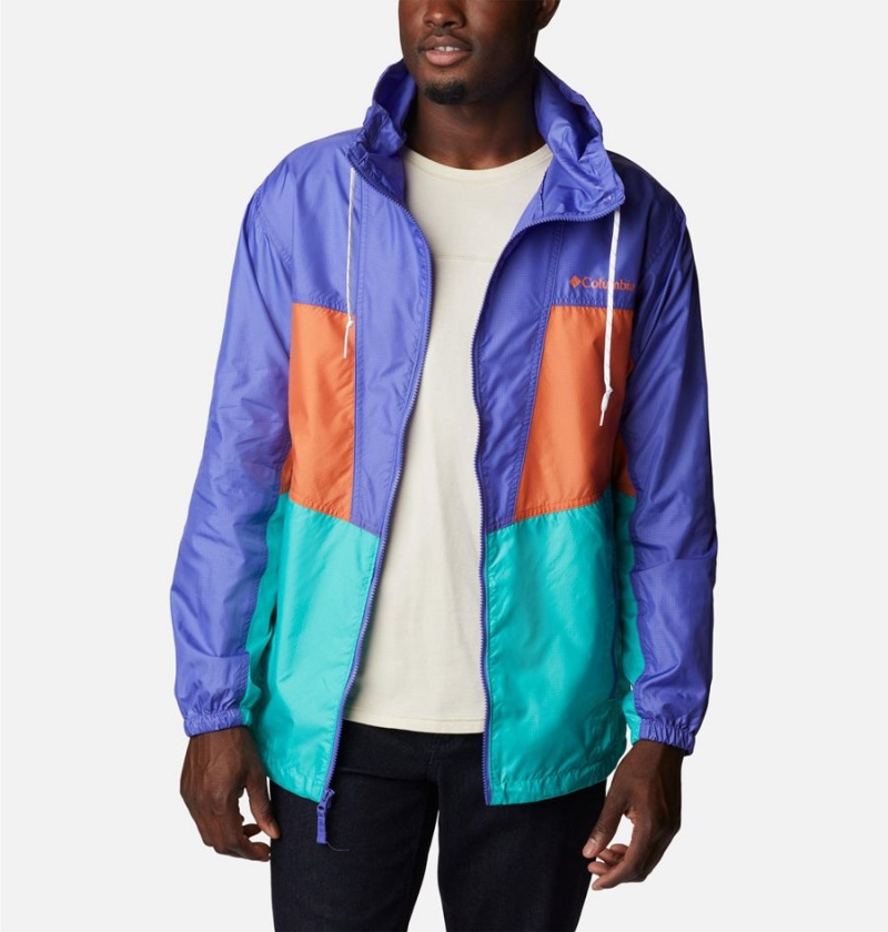 Turquoise Columbia Trail Traveler Men's Windbreaker | 58369XZVM