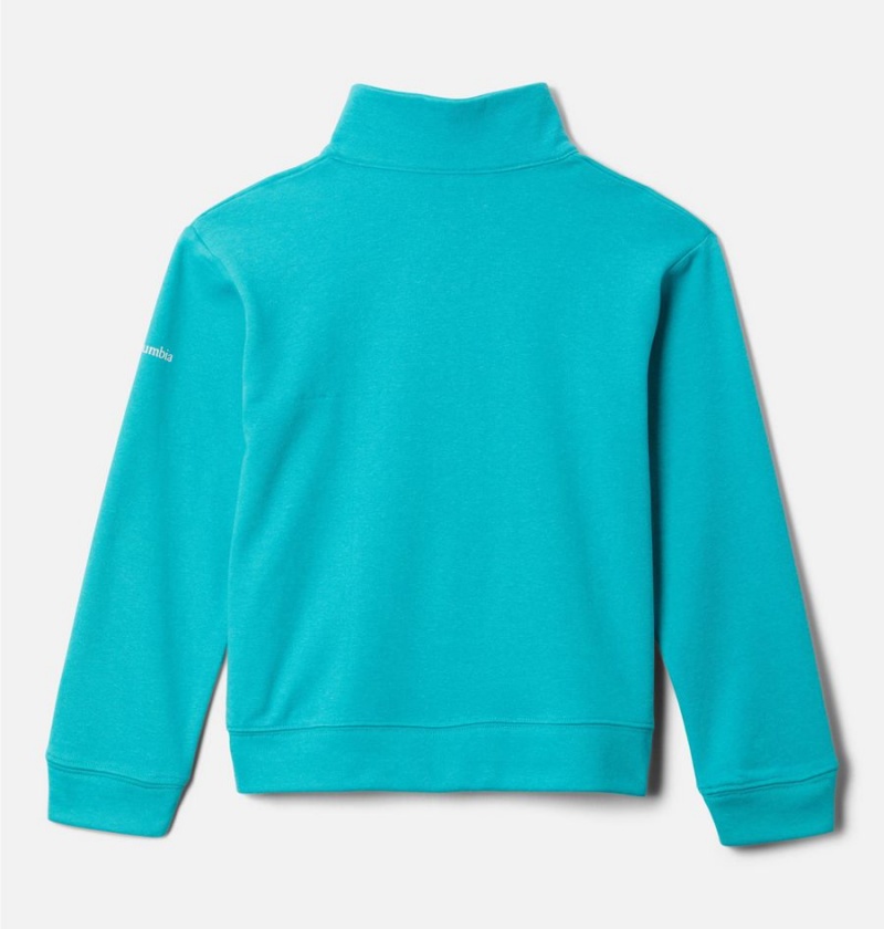 Turquoise Columbia Trek French Terry Half Zip Pullover Kids' Fleece | 91320OVBA