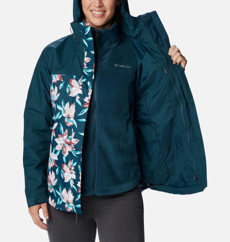 Turquoise Columbia Tunnel Falls II Interchange Women's 3 In 1 Jackets | 63470FDLK