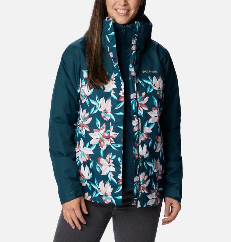 Turquoise Columbia Tunnel Falls II Interchange Women's 3 In 1 Jackets | 63470FDLK