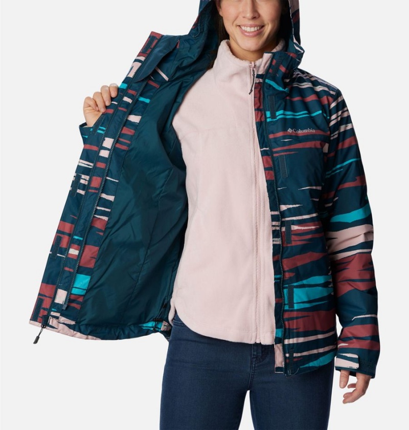 Turquoise Columbia Tunnel Falls II Interchange Women's 3 In 1 Jackets | 21603PVAS