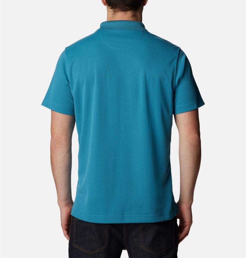 Turquoise Columbia Utilizer Men's Polo Shirt | 73619SEZN