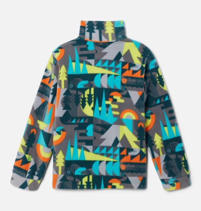 Turquoise Columbia Zing III Printed Fleece Kids' Jacket | 30257MUSH