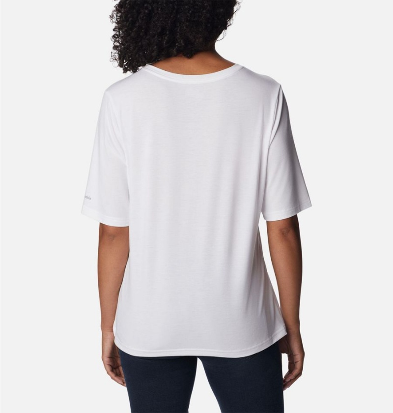 White Columbia Anytime Knit Women's T-Shirt | 39256MUFP