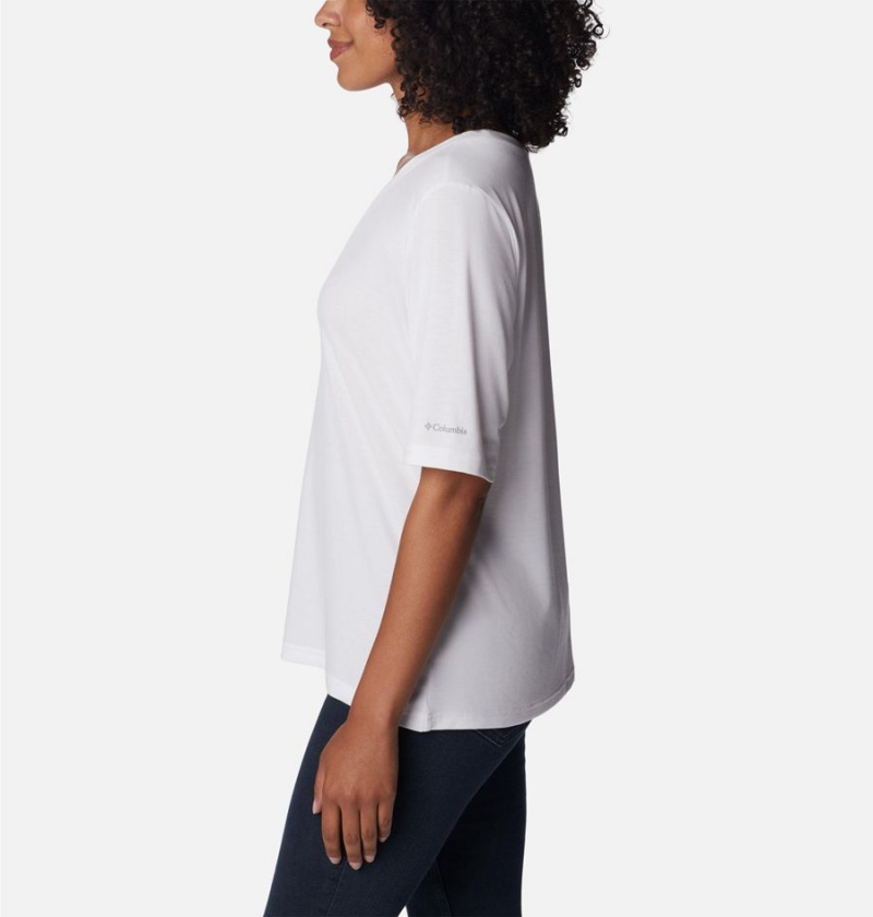 White Columbia Anytime Knit Women's T-Shirt | 39256MUFP