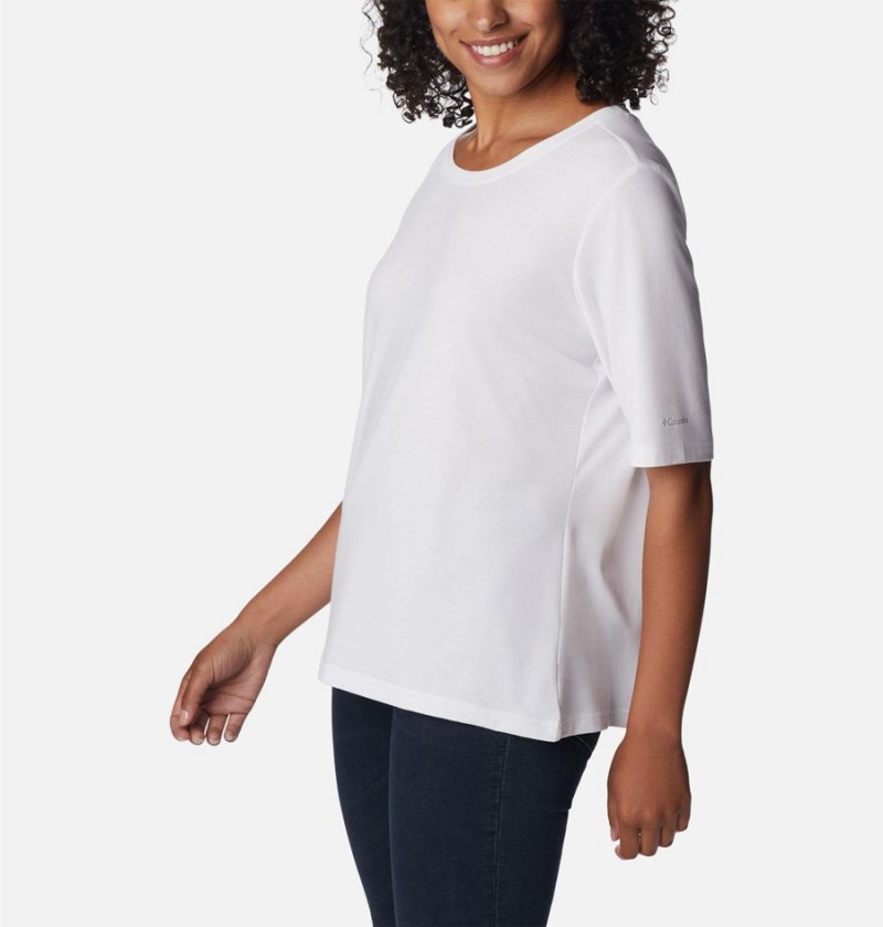 White Columbia Anytime Knit Women's T-Shirt | 39256MUFP