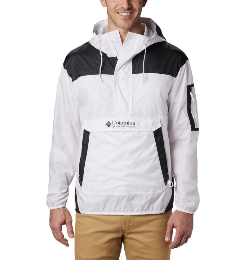 White Columbia Challenger Men\'s Windbreaker | 46012KQGP