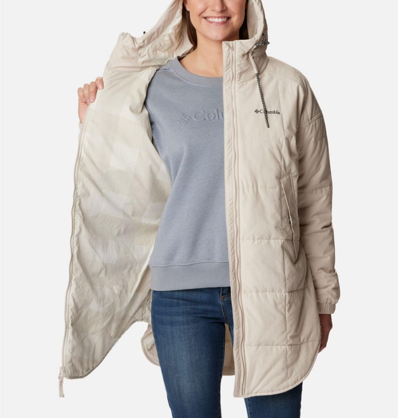 White Columbia Chatfield Hill Novelty Women's Coats | 57986ZIHN