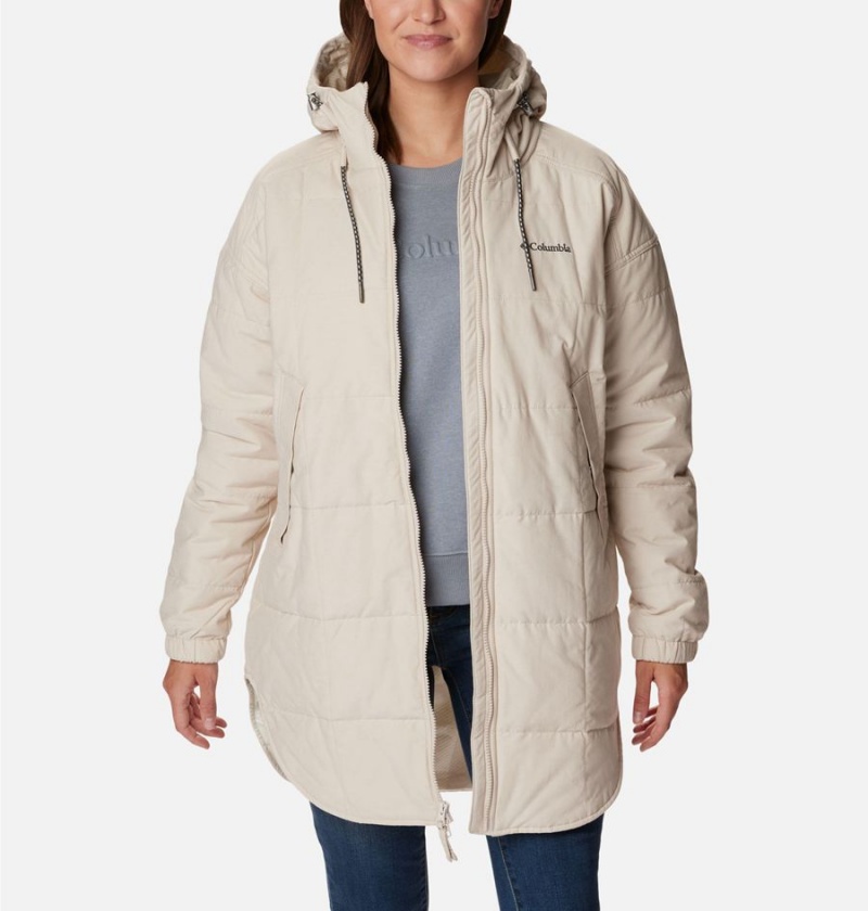 White Columbia Chatfield Hill Novelty Women's Coats | 57986ZIHN