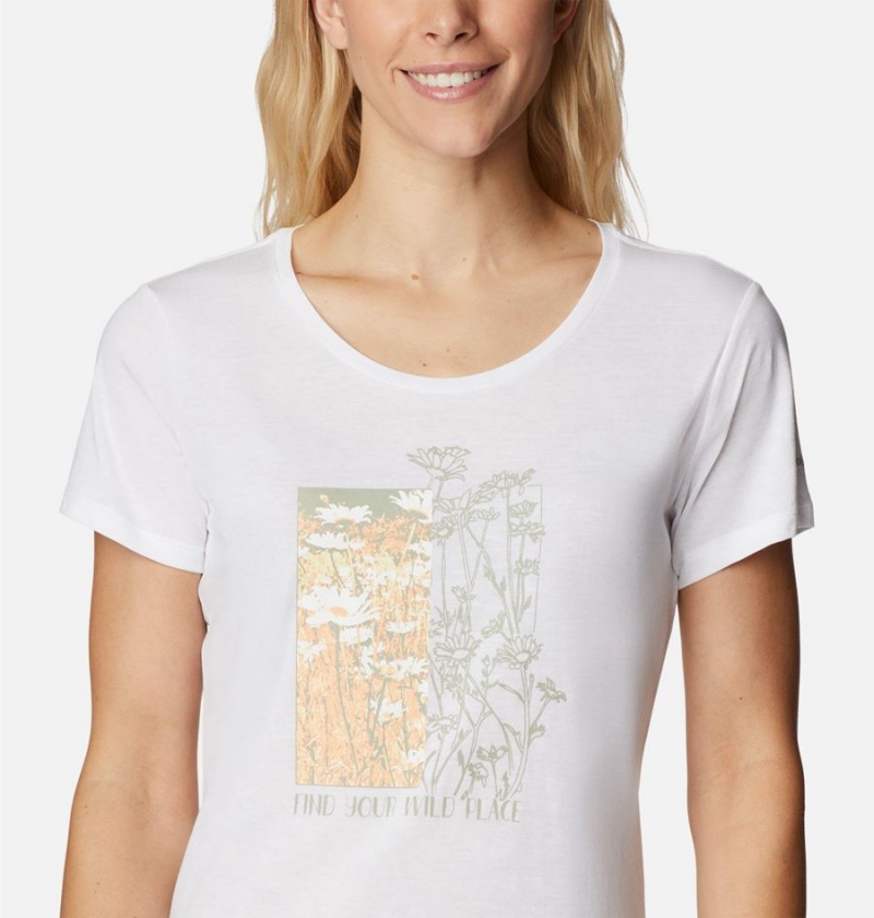 White Columbia Daisy Days Graphic Women's T-Shirt | 89763REGV