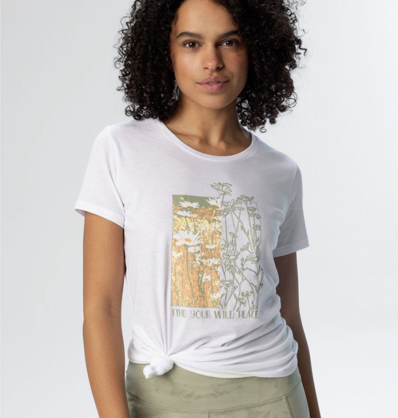 White Columbia Daisy Days Graphic Women's T-Shirt | 89763REGV