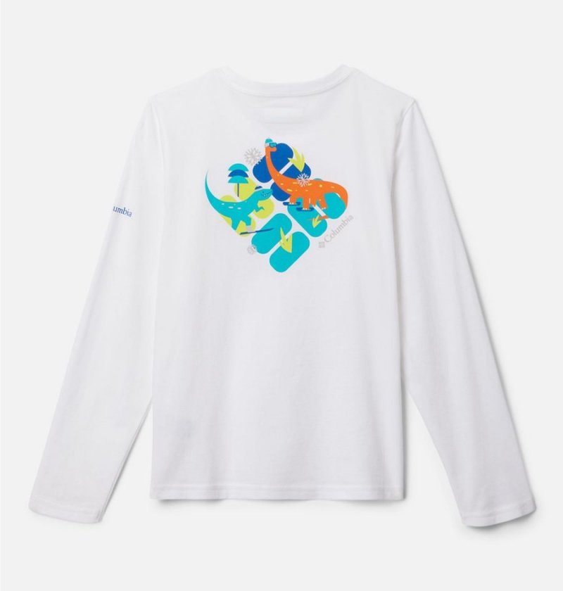 White Columbia Dobson Pass Long Sleeve Graphic Kids' T-Shirt | 59817OZGA