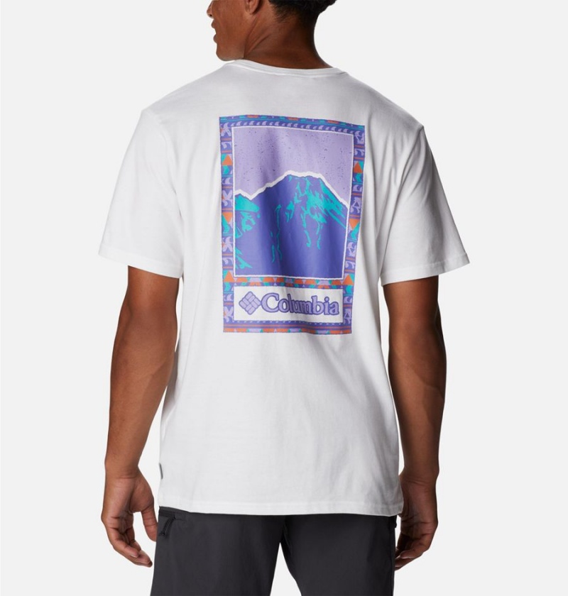 White Columbia Explorers Canyon Back Men's T-Shirt | 43810YFAC