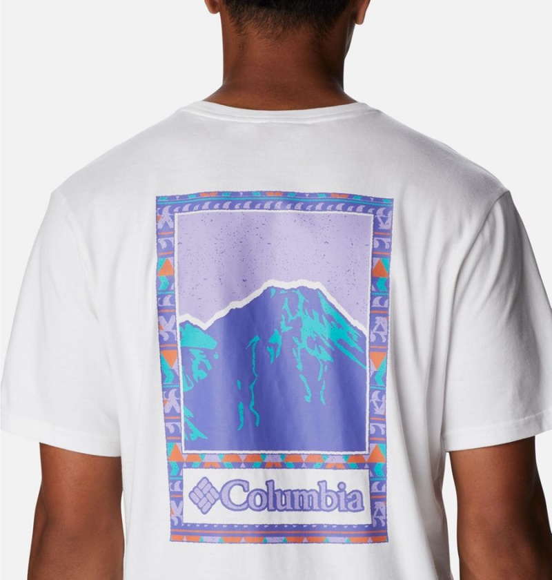 White Columbia Explorers Canyon Back Men's T-Shirt | 43810YFAC