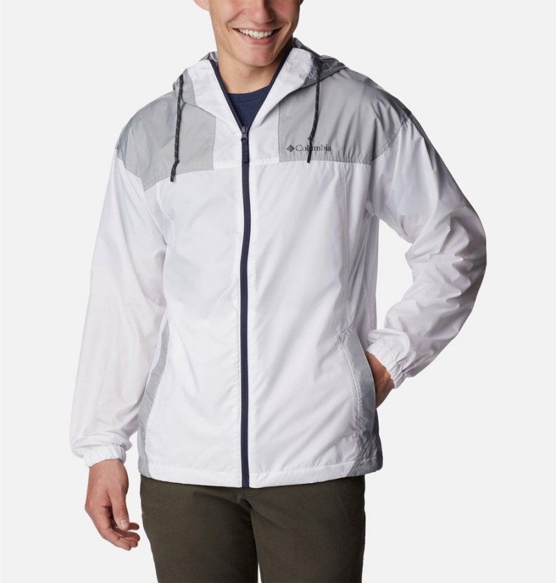 White Columbia Flash Challenger Jacket Men\'s Windbreaker | 39462LOYU