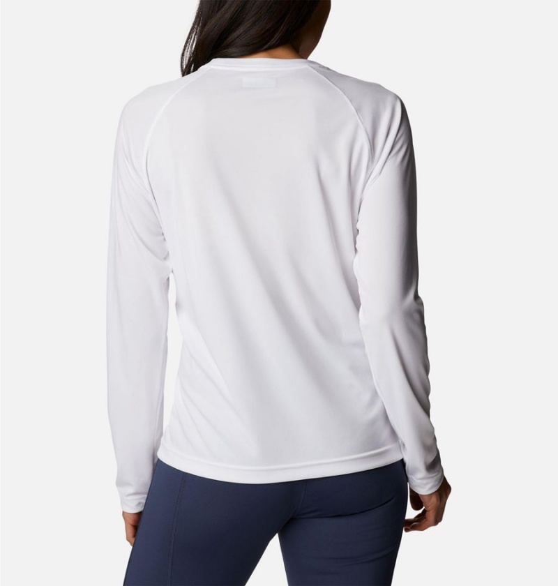 White Columbia Fork Stream Long Sleeve Women's T-Shirt | 62714BDQO