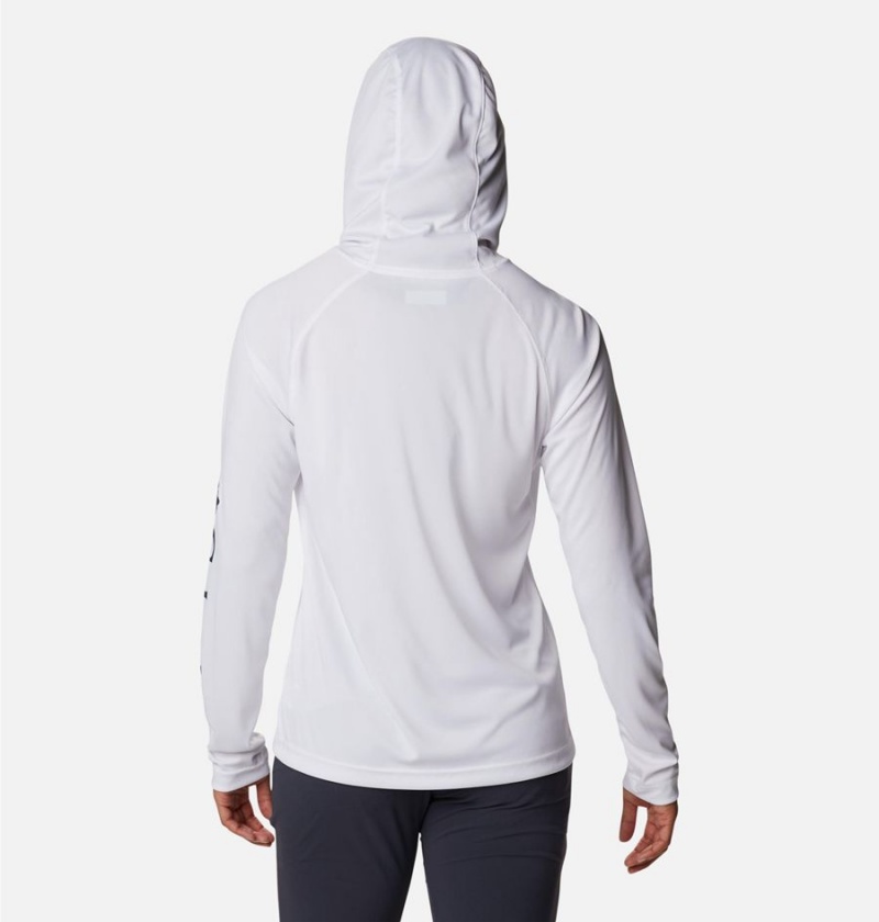 White Columbia Fork Stream Long Sleeve Women's Hoodie | 71380LNTE