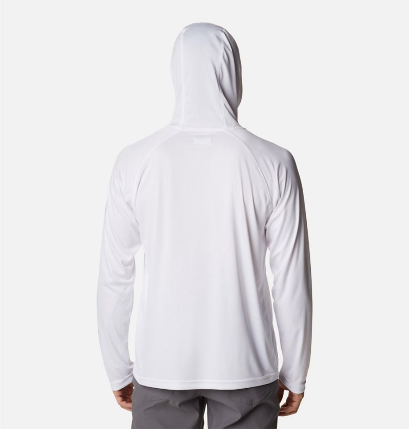 White Columbia Fork Stream Men's Hoodie | 01784KCAN