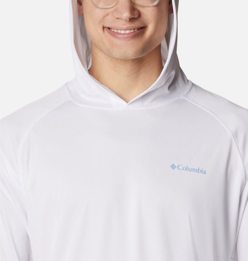 White Columbia Fork Stream Men's Hoodie | 01784KCAN