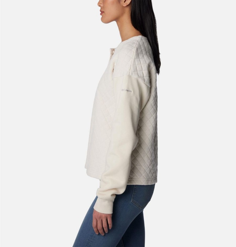 White Columbia Hart Mountain Quilted Crew Women's Pullover | 34678NGWX