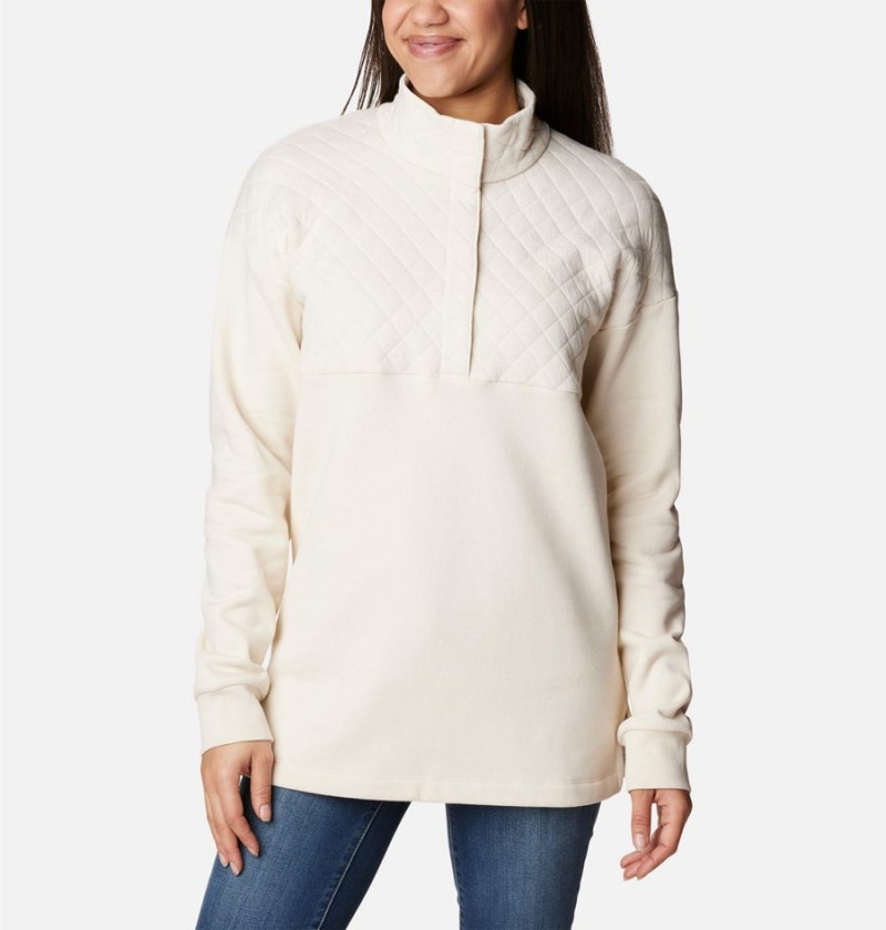 White Columbia Hart Mountain Quilted Half Snap Women's Pullover | 39217NSDW