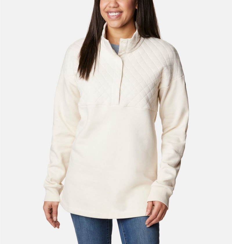 White Columbia Hart Mountain Quilted Half Snap Women\'s Pullover | 39217NSDW