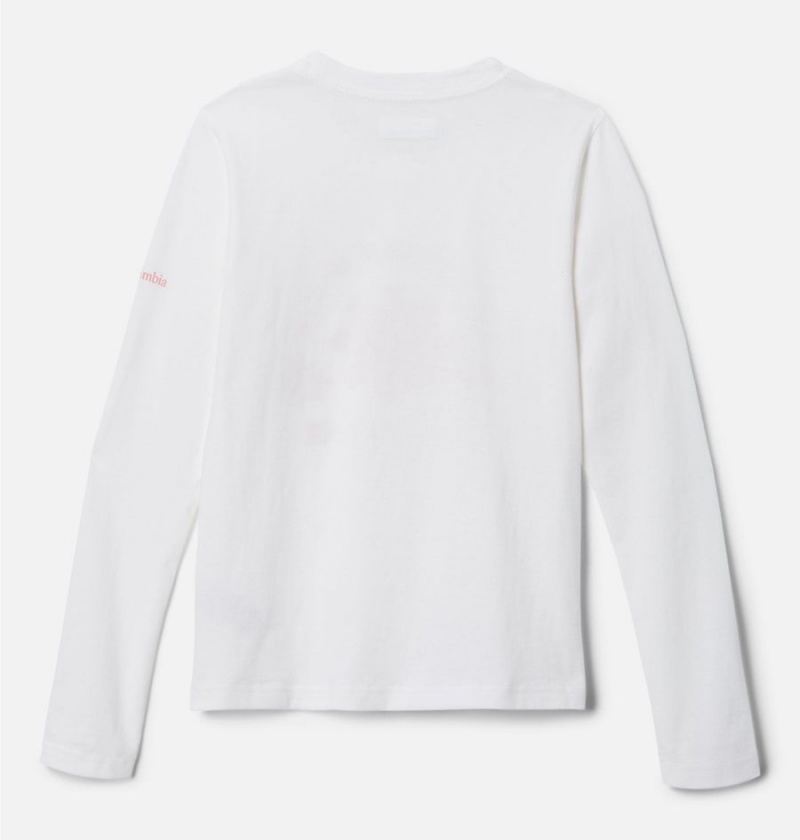 White Columbia Hazeldel Hill Long Sleeve Graphic Kids' T-Shirt | 82014JXFP