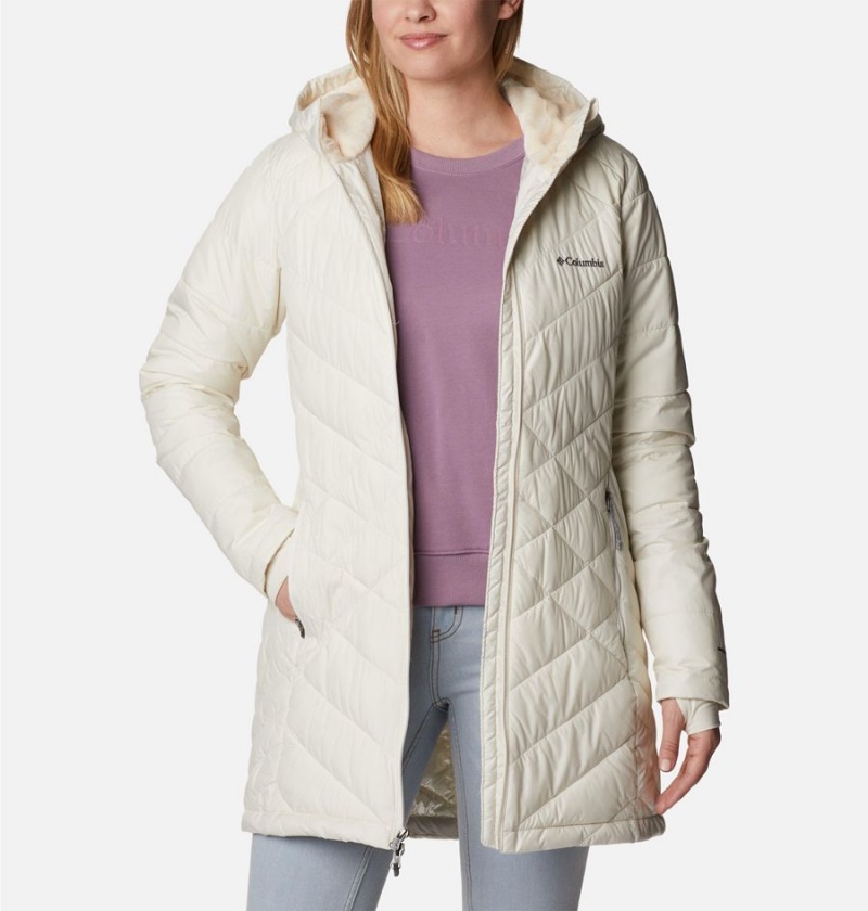 White Columbia Heavenly Long Hooded Women's Puffer Jacket | 43062WRNT