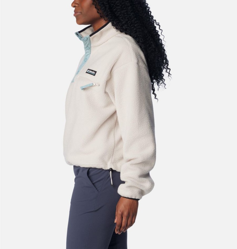 White Columbia Helvetia Cropped Half Snap Fleece Women's Pullover | 45038YXIJ