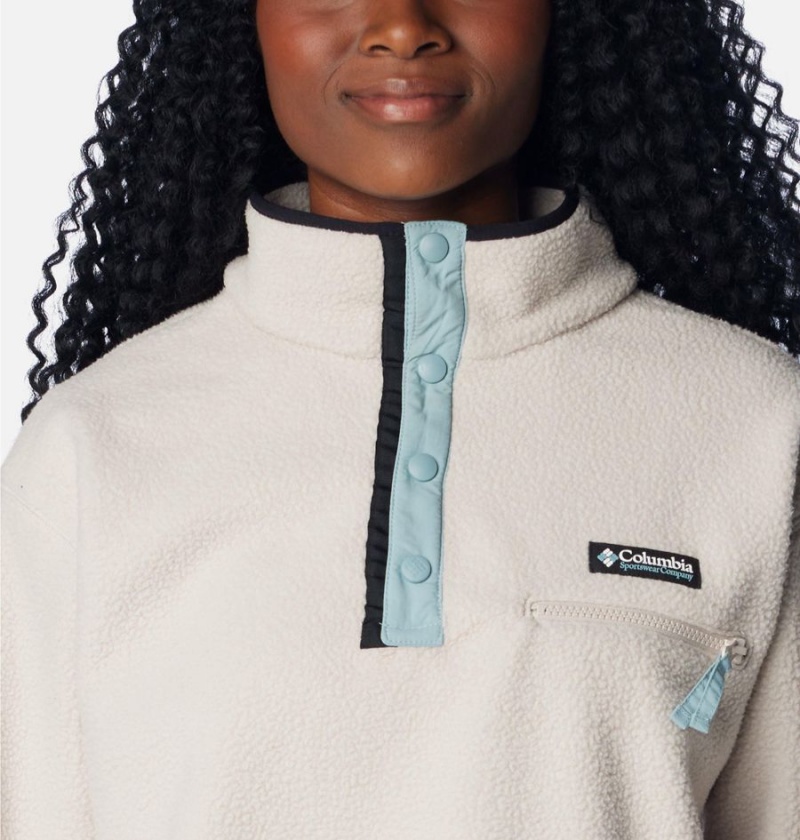 White Columbia Helvetia Cropped Half Snap Fleece Women's Pullover | 45038YXIJ