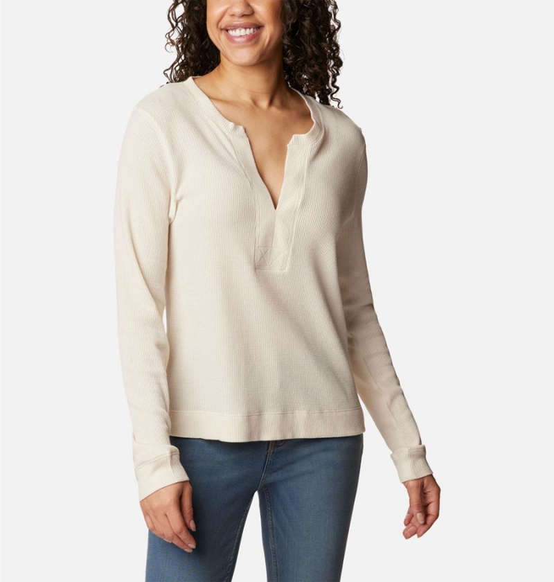 White Columbia Holly Hideaway Waffle Long Sleeve Women's Pullover | 87546LYPU