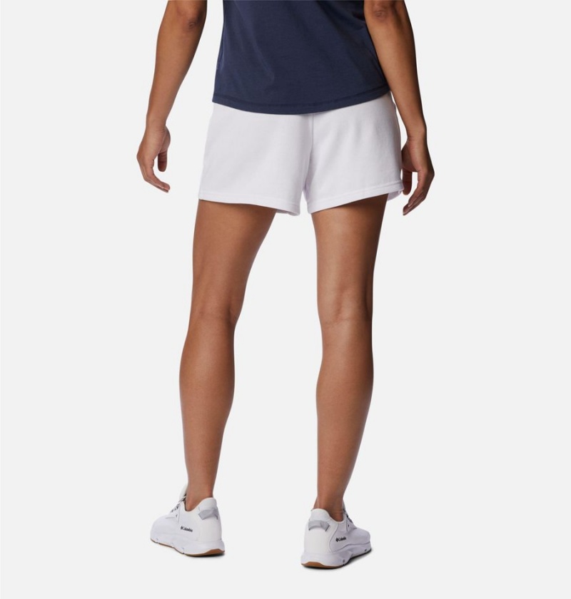 White Columbia Logo III French Terry Women's Shorts | 28469JQFP