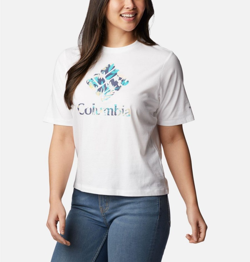 White Columbia North Cascades Relaxed Women's T-Shirt | 43876GWQJ