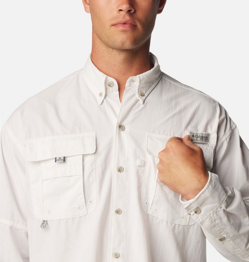 White Columbia PFG Bahama II Long Sleeve Men's Shirt | 28403MGFH