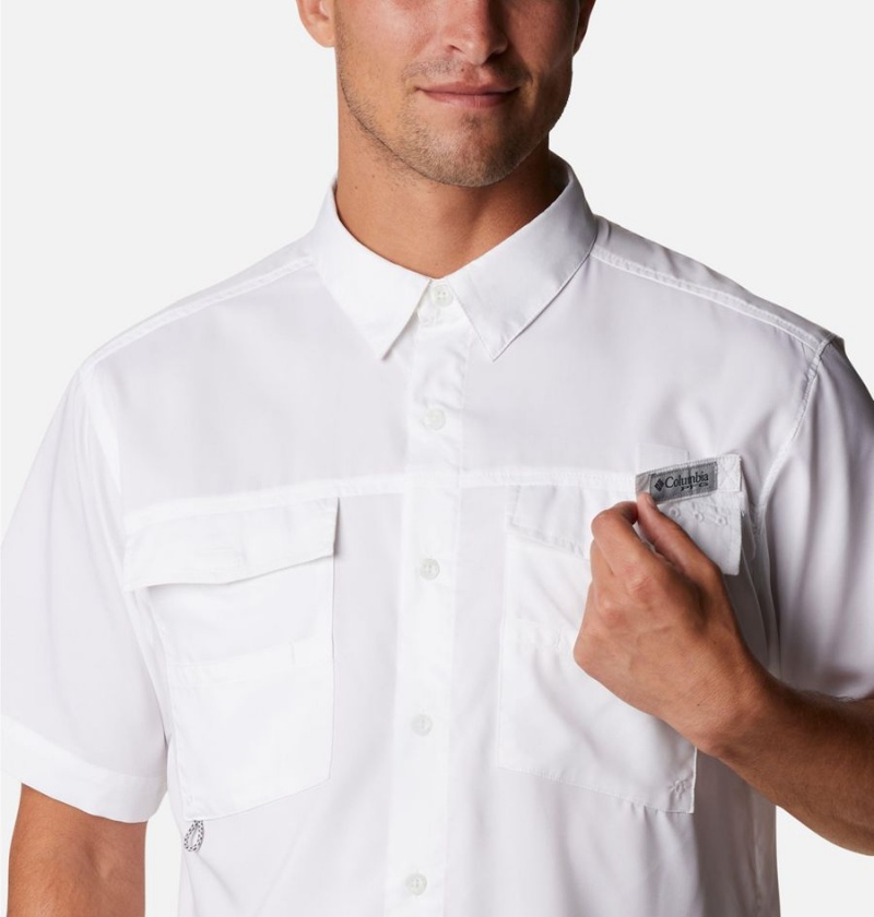 White Columbia PFG Blood and Guts IV Woven Short Sleeve Men's Shirt | 28190EMQV