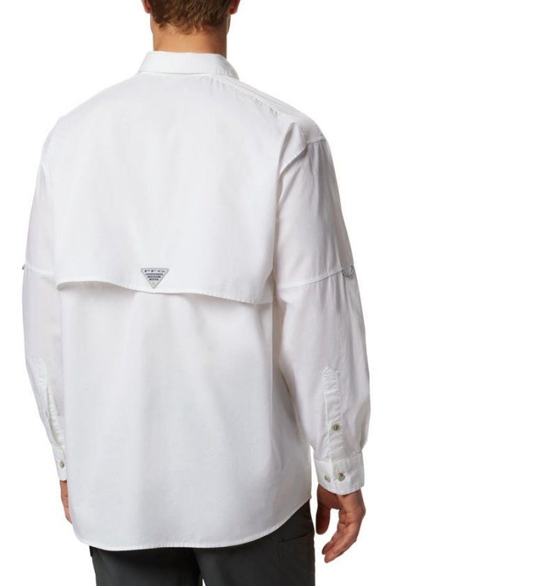 White Columbia PFG Bonehead Long Sleeve Men's Shirt | 08967BZVG