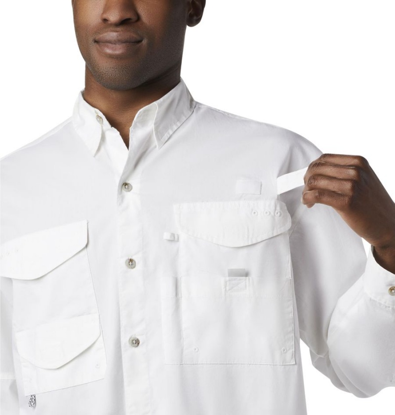 White Columbia PFG Bonehead Long Sleeve Men's Shirt | 08967BZVG