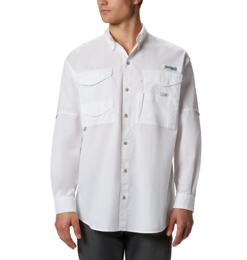 White Columbia PFG Bonehead Long Sleeve Men\'s Shirt | 08967BZVG