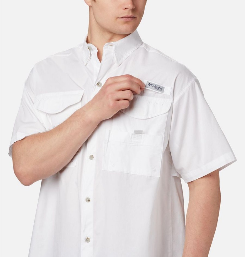 White Columbia PFG Bonehead Short Sleeve Men's Shirt | 28637VQNY