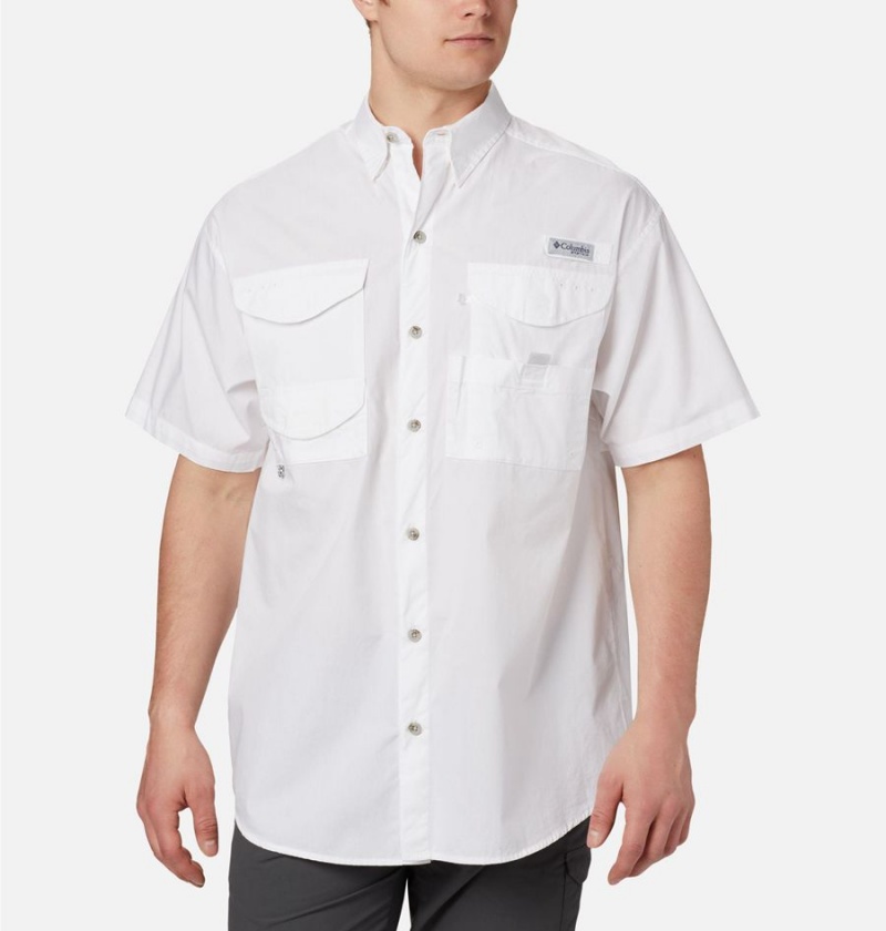 White Columbia PFG Bonehead Short Sleeve Men\'s Shirt | 28637VQNY