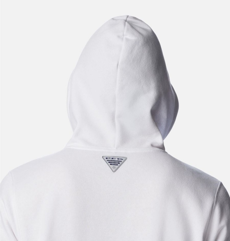 White Columbia PFG Elements Men's Hoodie | 36917IZWE