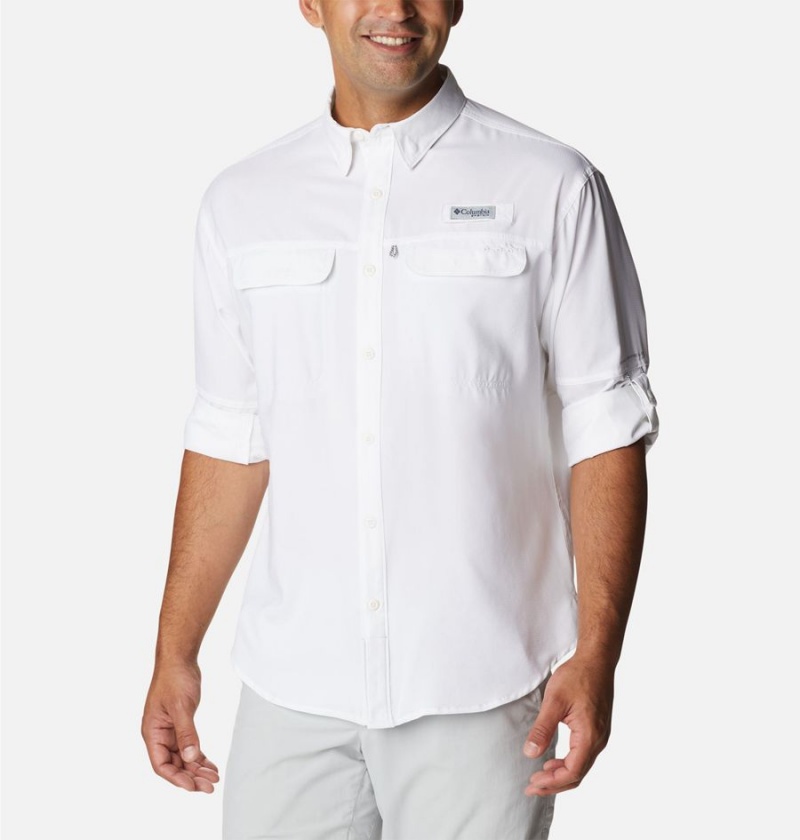 White Columbia PFG Skiff Guide Woven Long Sleeve Men's Shirt | 47382FXKH