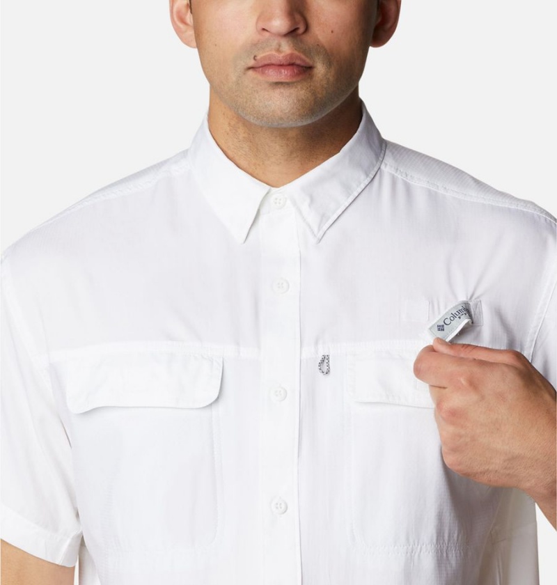 White Columbia PFG Skiff Guide Woven Short Sleeve Men's Shirt | 34615HUPI