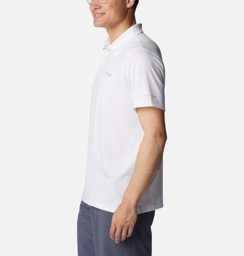 White Columbia PFG Slack Tide Stretch Men's Polo Shirt | 73609GKUM