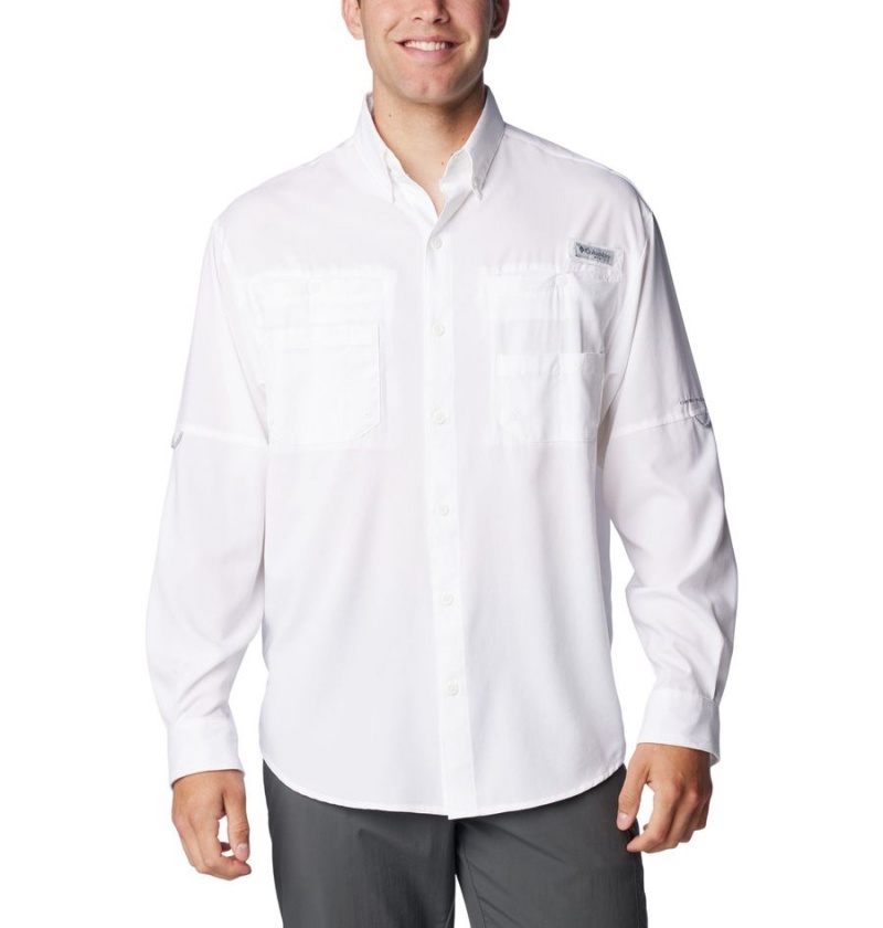 White Columbia PFG Tamiami II Long Sleeve Men\'s Shirt | 49602AFXP