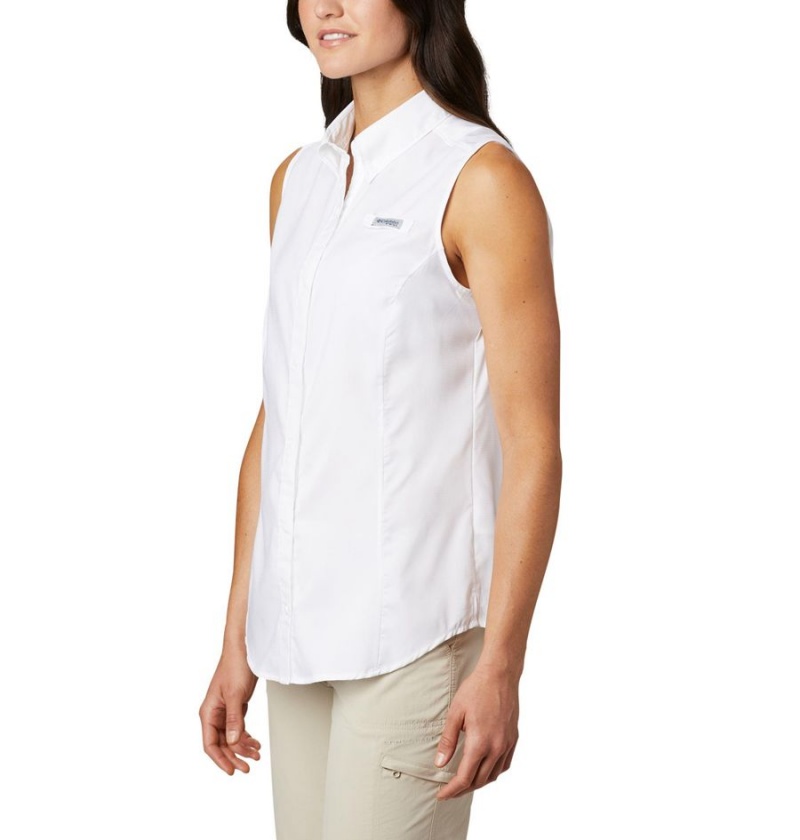 White Columbia PFG Tamiami Sleeveless Women's Tank Top | 43156XFPA