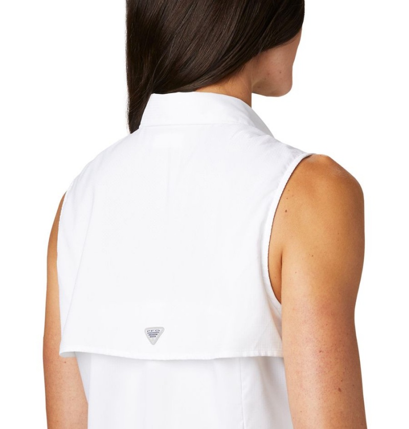 White Columbia PFG Tamiami Sleeveless Women's Tank Top | 43156XFPA