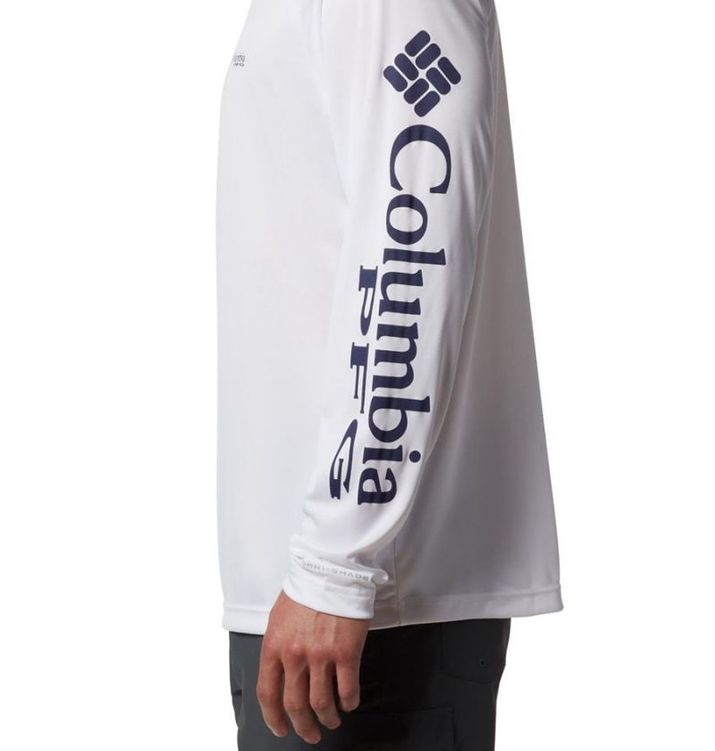 White Columbia PFG Terminal Tackle Long Sleeve Men's T-Shirt | 65239EBND