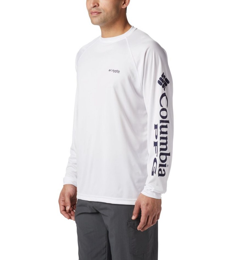 White Columbia PFG Terminal Tackle Long Sleeve Men's T-Shirt | 65239EBND