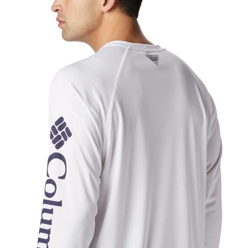 White Columbia PFG Terminal Tackle Long Sleeve Men's T-Shirt | 65239EBND